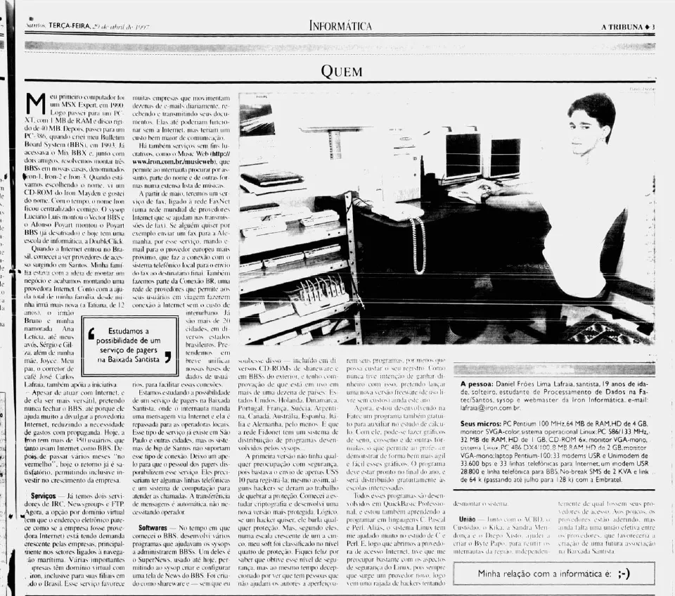 1997 - A Tribuna Artigo da Tribuna de 1997