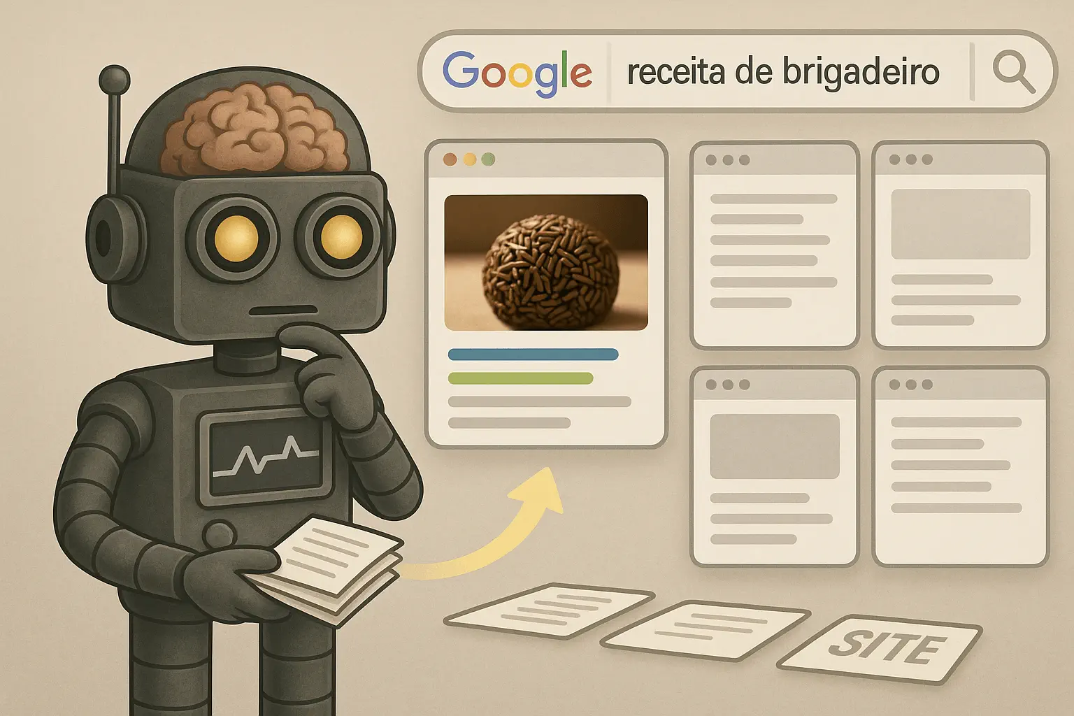 Exemplo de busca da palavra-chave: receitas de brigadeiro